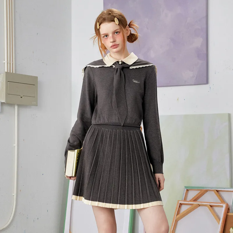 UNIFREE Long-Sleeved Dresses Women's Dark Gray-3