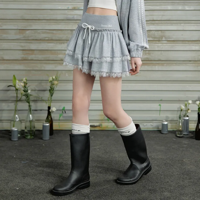 UNIFREE Casual Short Skirts Women's Light Heather Gray-4
