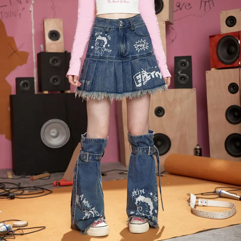 Unifree X Betty Boop™ Co branded Series Denim Short Skirts Women's-6
