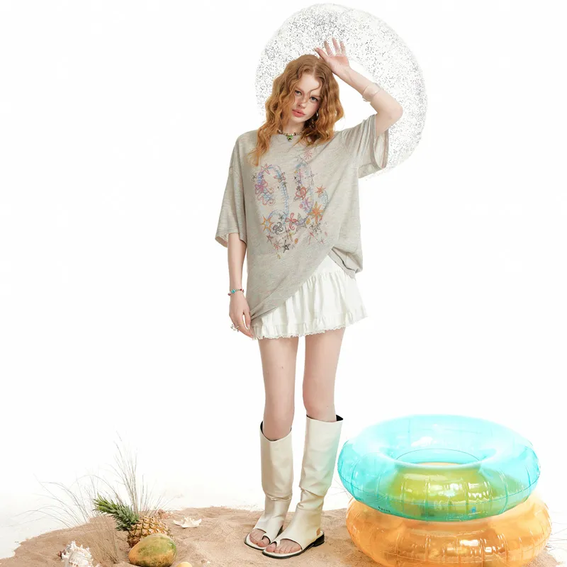 UNIFREE Drop Shoulder Sleeve T Shirt Women's-5