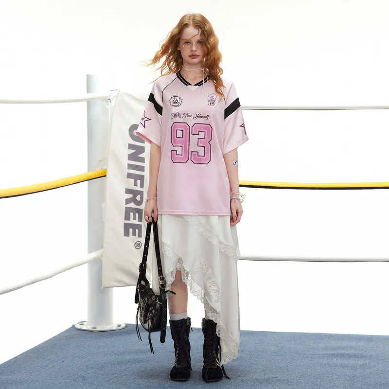 UNIFREE x AISILELIANMING T Shirt Women's Pink-4