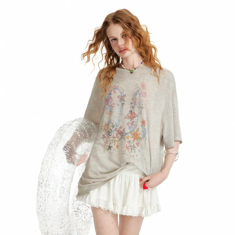UNIFREE Drop Shoulder Sleeve T Shirt Women's-3