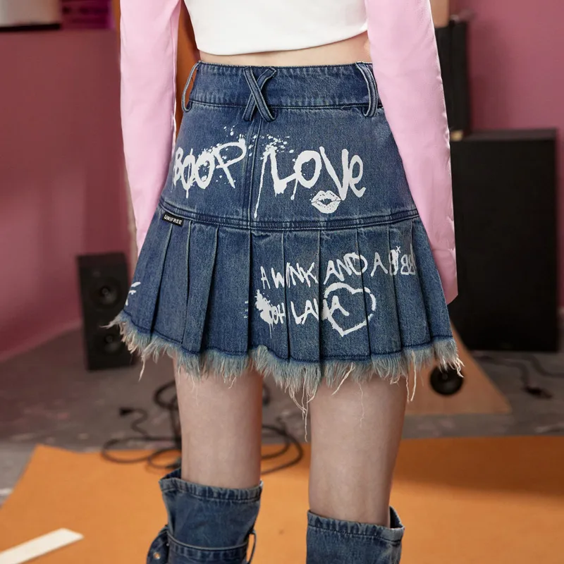 Unifree X Betty Boop™ Co branded Series Denim Short Skirts Women's-3