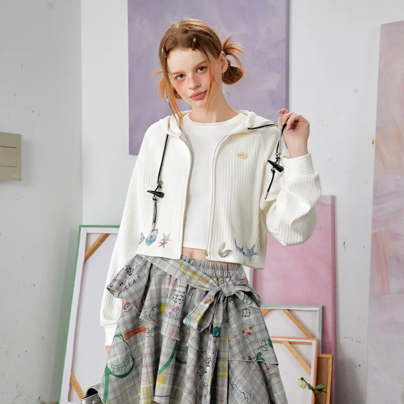UNIFREE Cropped Sweatshirt Coat Women's-8