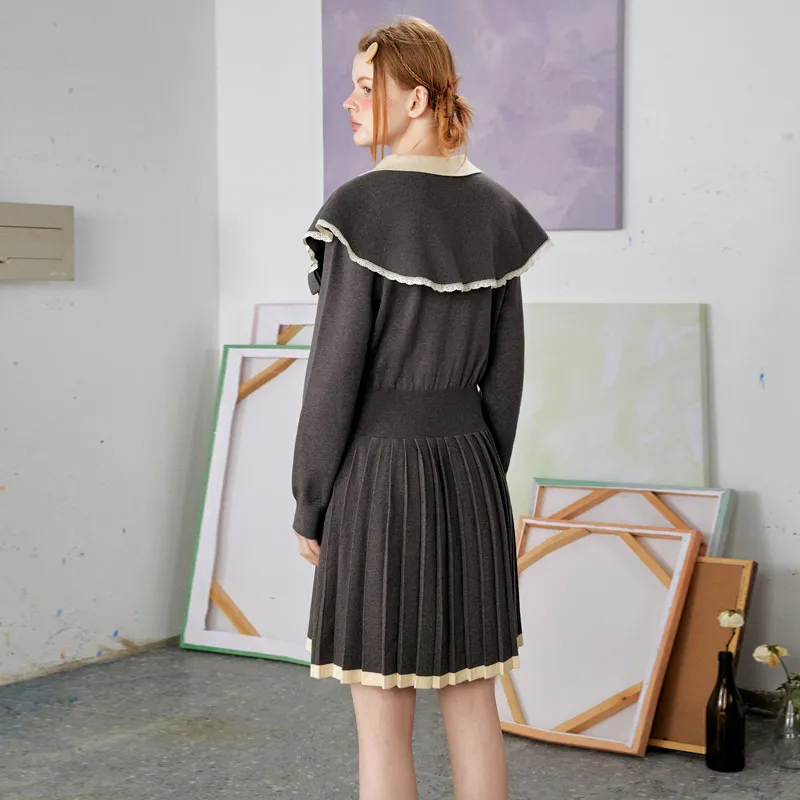 UNIFREE Long-Sleeved Dresses Women's Dark Gray-6