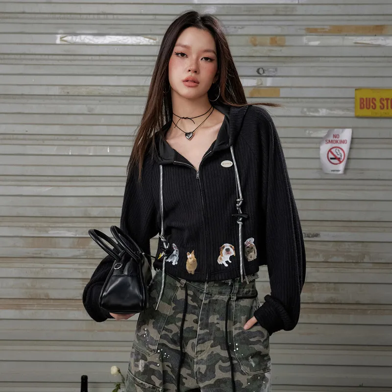 UNIFREE Cropped Sweatshirt Coat Women's-3