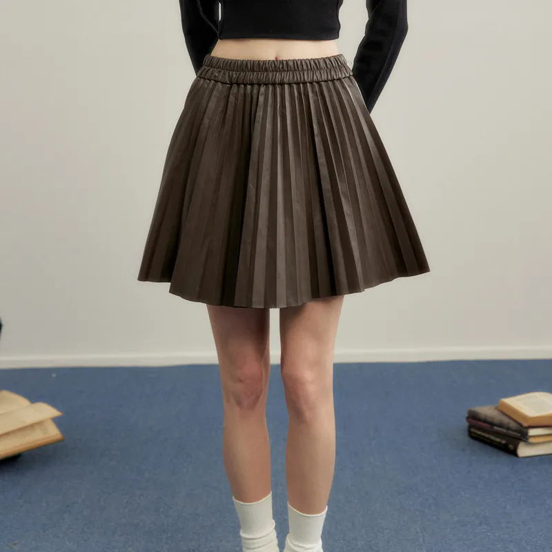 UNIFREE Casual Short Skirts Women's Brown-5