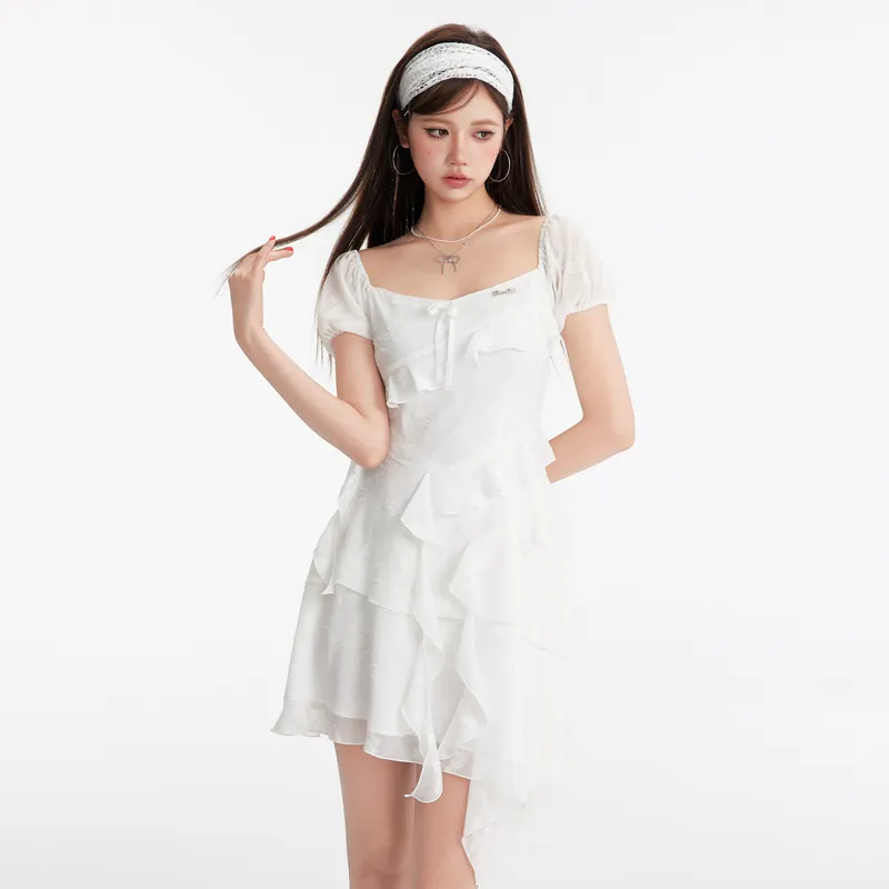 UNIFREE Short Sleeved Dress Women's White-4