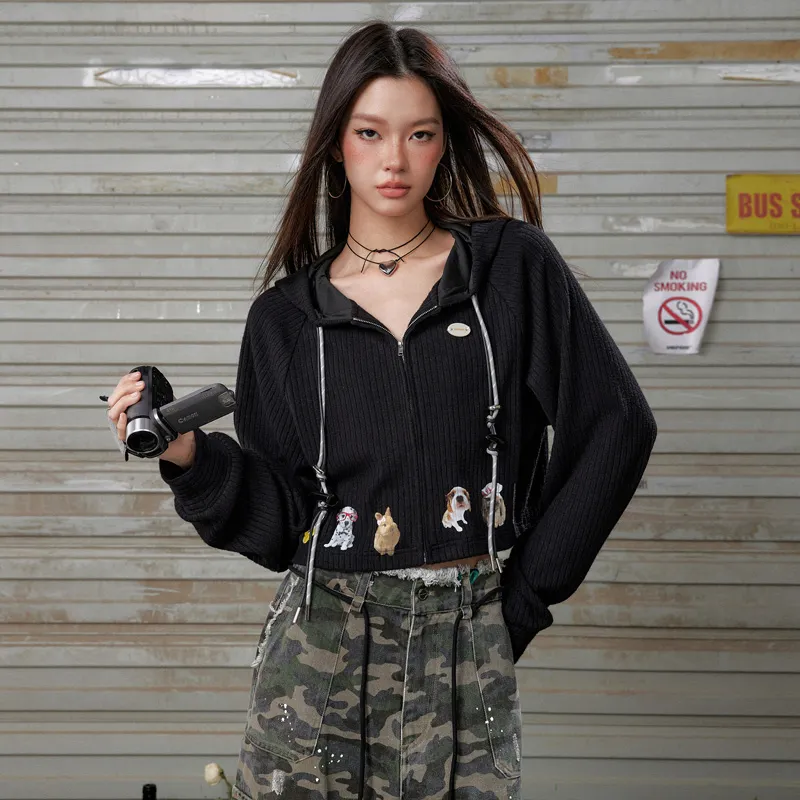 UNIFREE Cropped Sweatshirt Coat Women's-4