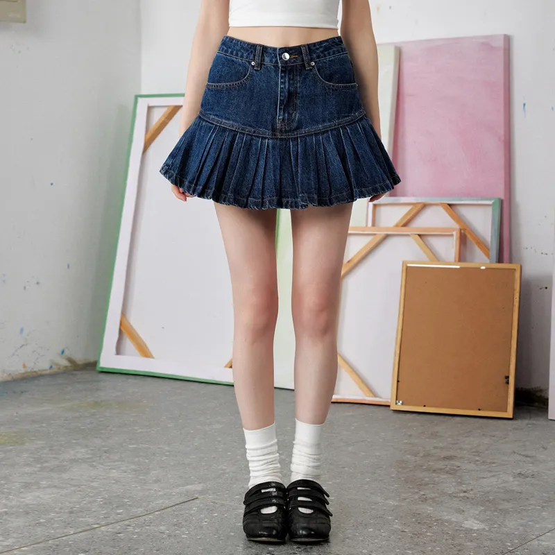 UNIFREE Denim Short Skirts Women's Blue-6
