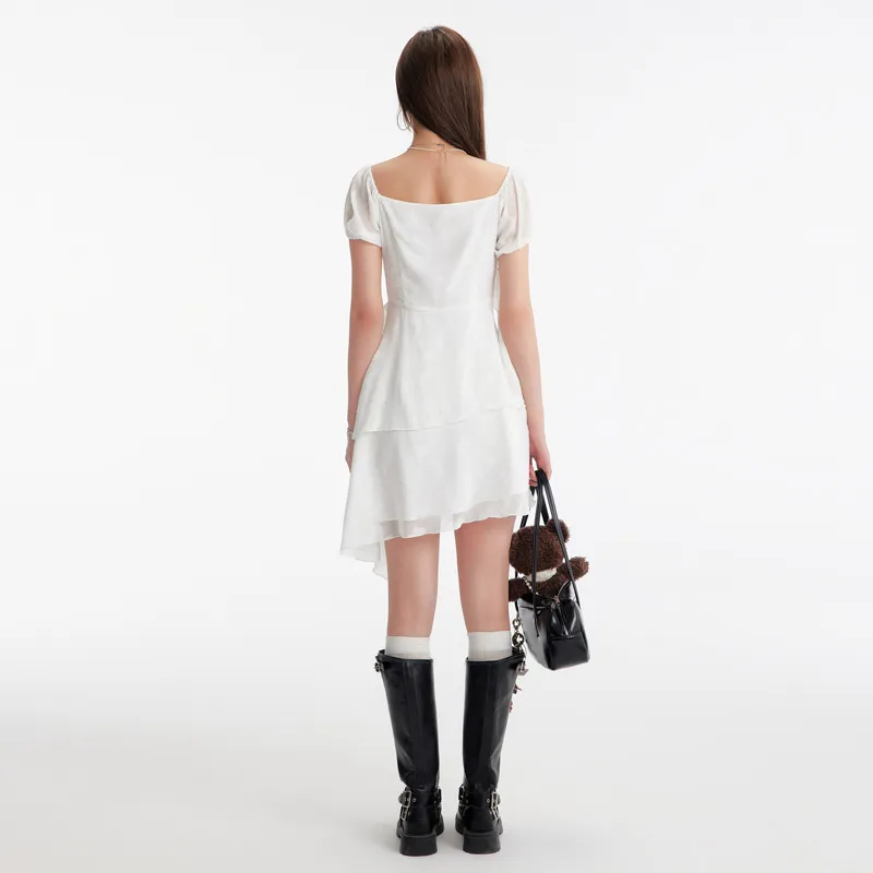 UNIFREE Short Sleeved Dress Women's White-6