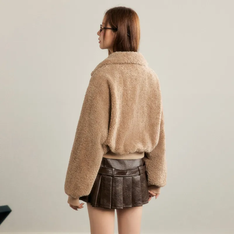 UNIFREE Cropped Coats Women's Khaki-5