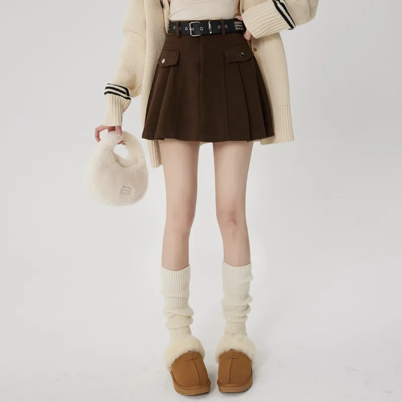 Unifree Casual Short Skirts Women's Dark Coffee-3