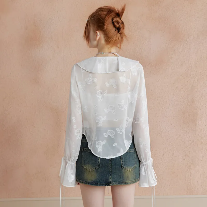 UNIFREE Chiffon Shirt Women's White-2