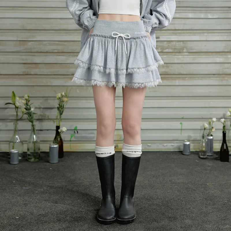 UNIFREE Casual Short Skirts Women's Light Heather Gray-5