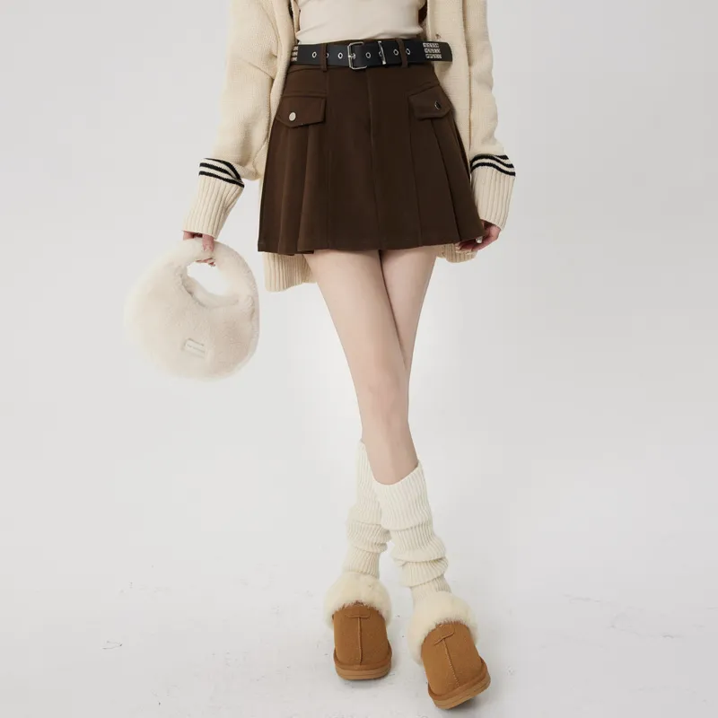 Unifree Casual Short Skirts Women's Dark Coffee-5