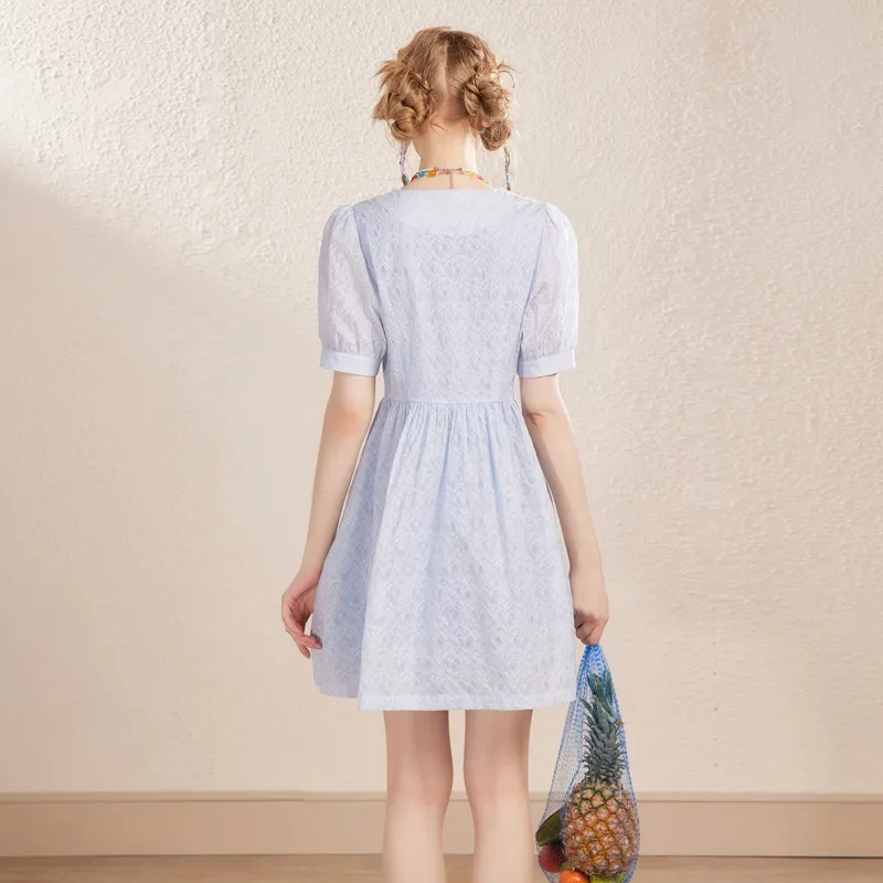 UNIFREE Short Sleeved Dress Women's Blue-2