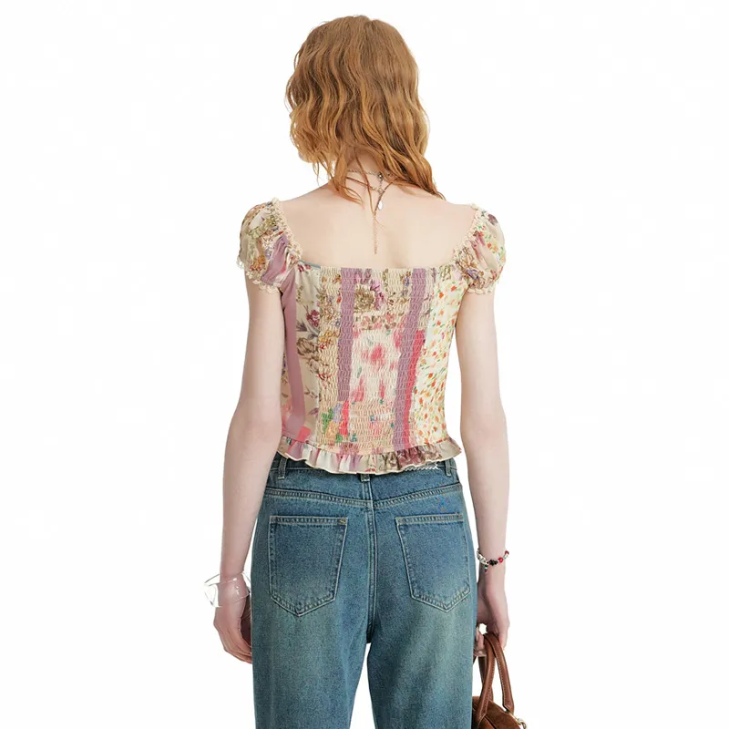 Unifree Chiffon Shirts Women's Apricot-5