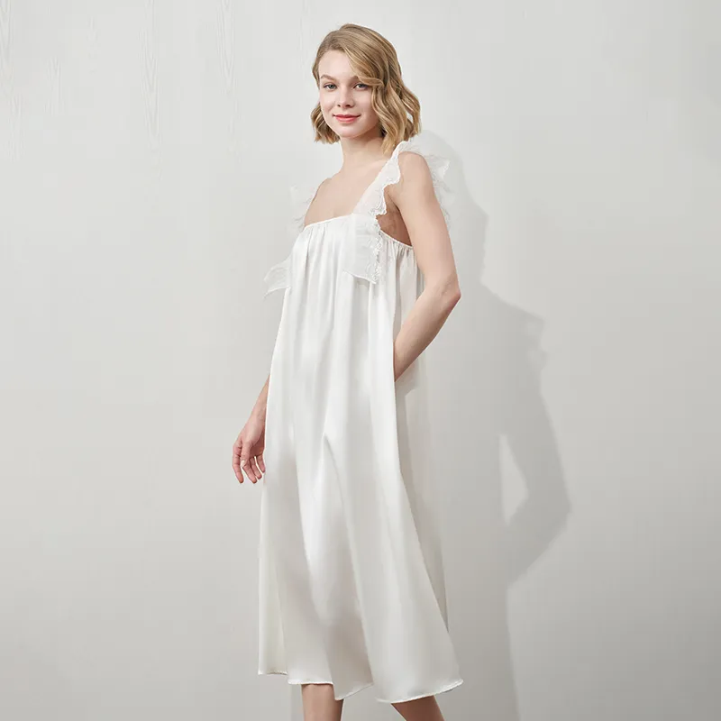 MANITO Nightgown Women's Pure Tea White-3