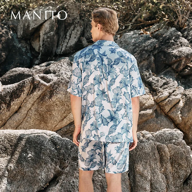 MANITO Pajama Set Men's Powder Blue-4