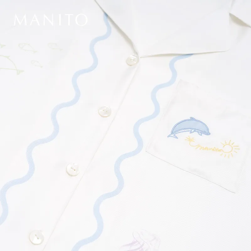 MANITO Pajama Set Women's White-4