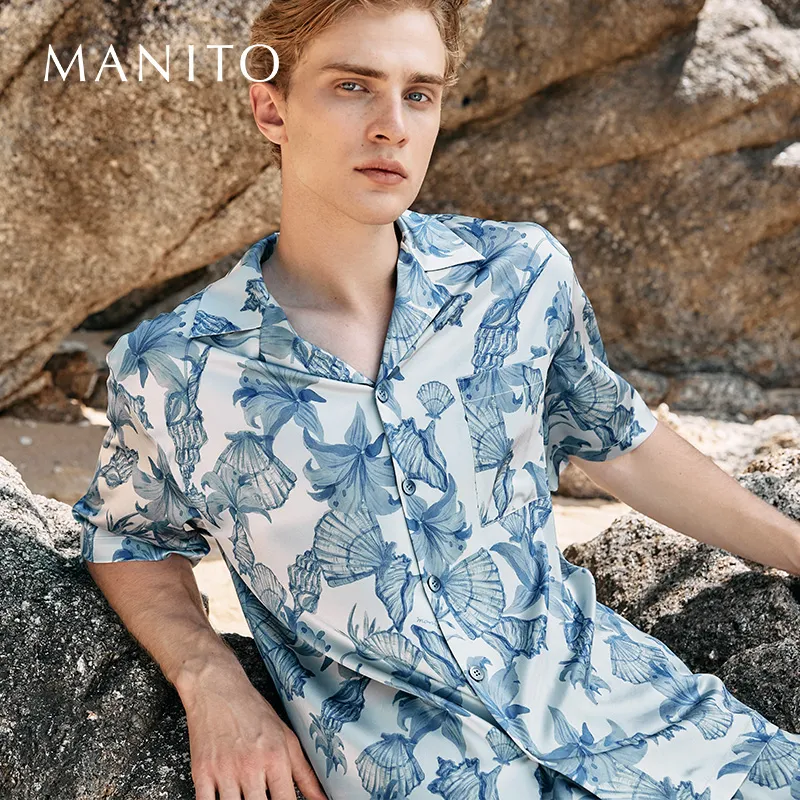 MANITO Pajama Set Men's Powder Blue-3