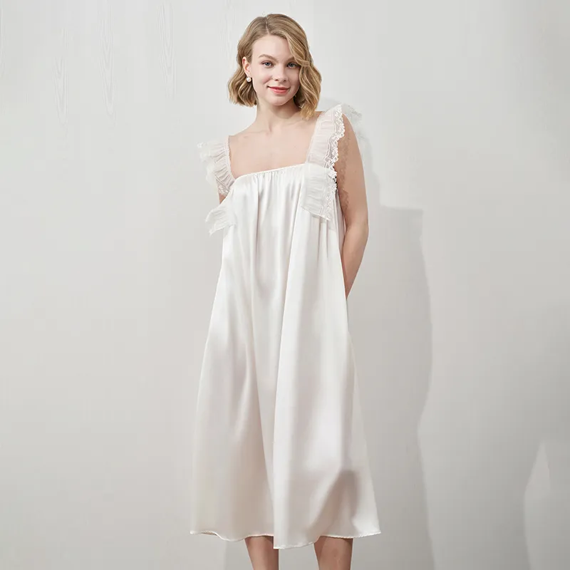 MANITO Nightgown Women's Pure Tea White-1