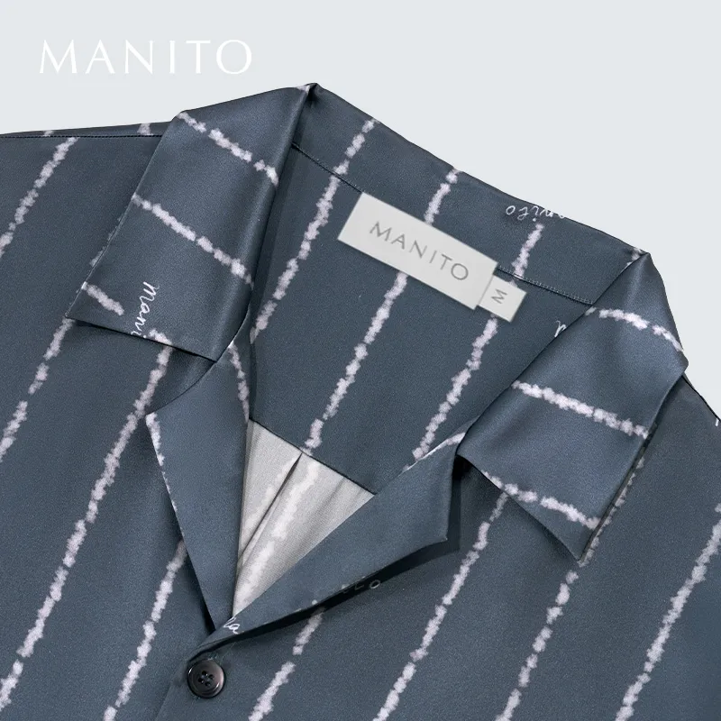 MANITO Pajama Set Men's Oxford Blue-3