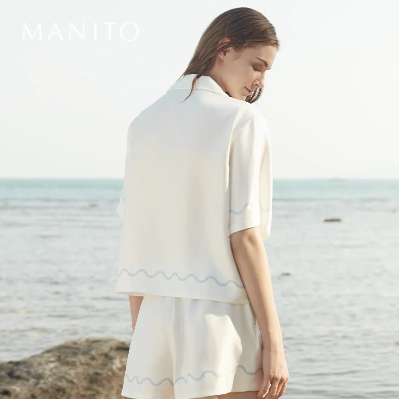 MANITO Pajama Set Women's White-2