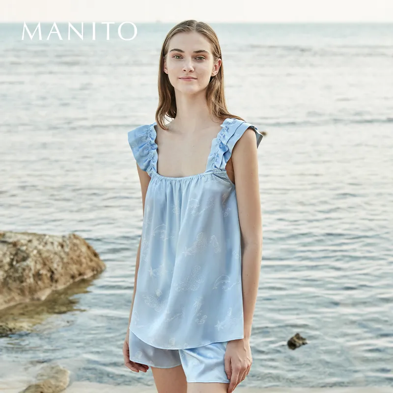 MANITO Pajama Set Women's Blue Ocean-1