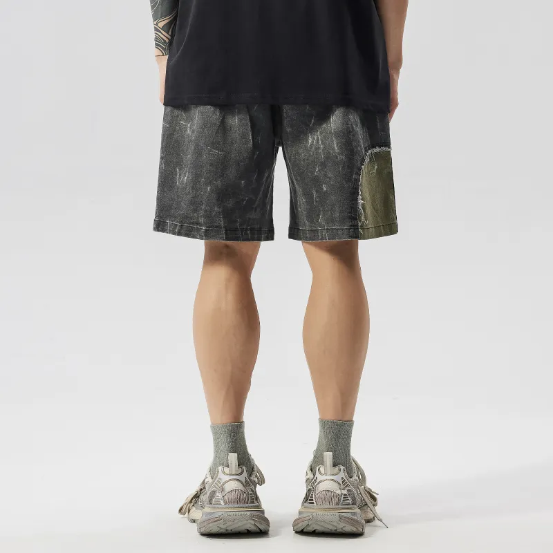 PILOTDRAGON Lace Up Knee Length Pants Casual Shorts Unisex-5