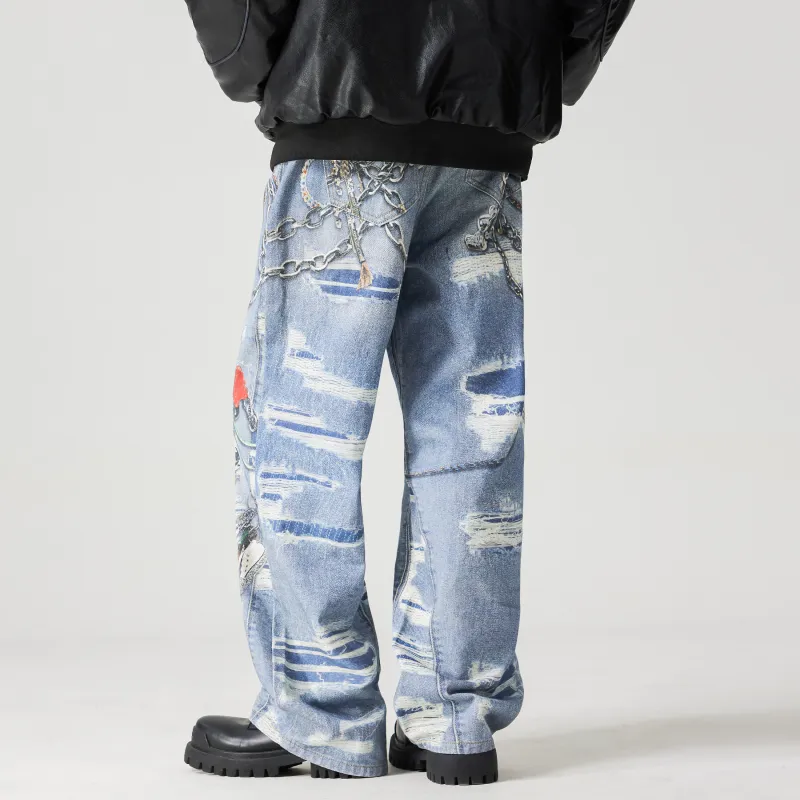 PILOTDRAGON x XINYINSU P&D 24FW Jeans Unisex Blue-4