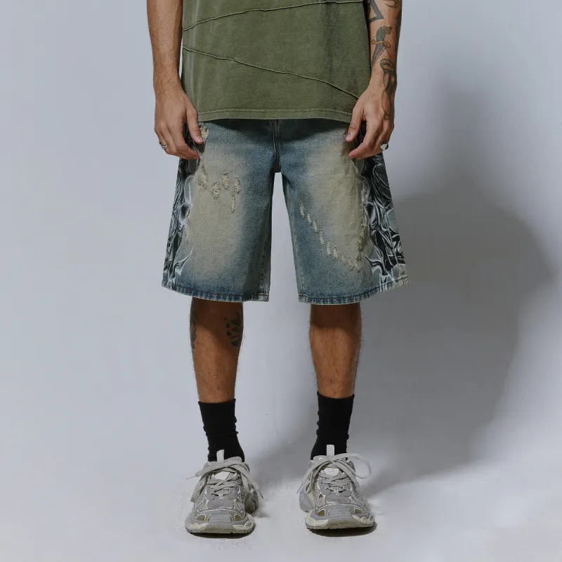 PILOTDRAGON SS25 Denim Shorts Unisex Blue-2