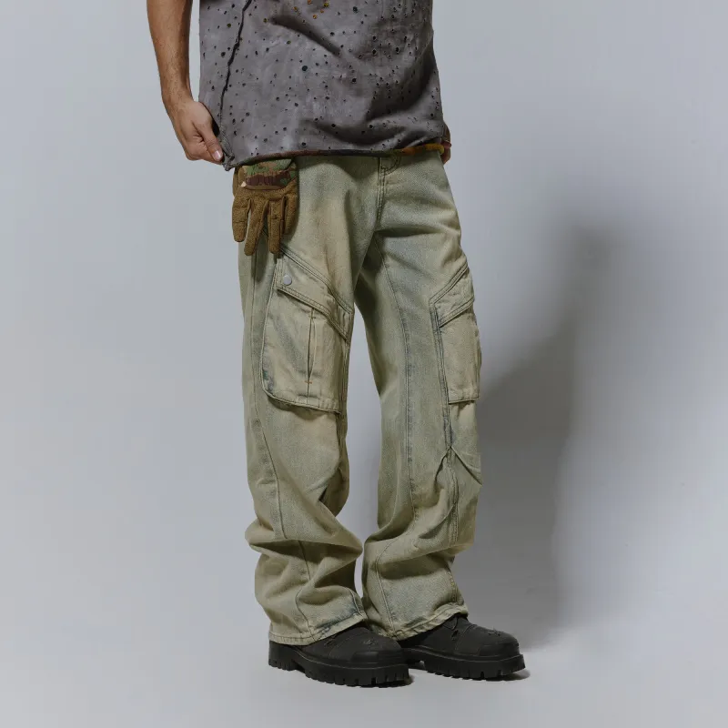 PILOTDRAGON SS25 Jeans Unisex Yellow Mud-3