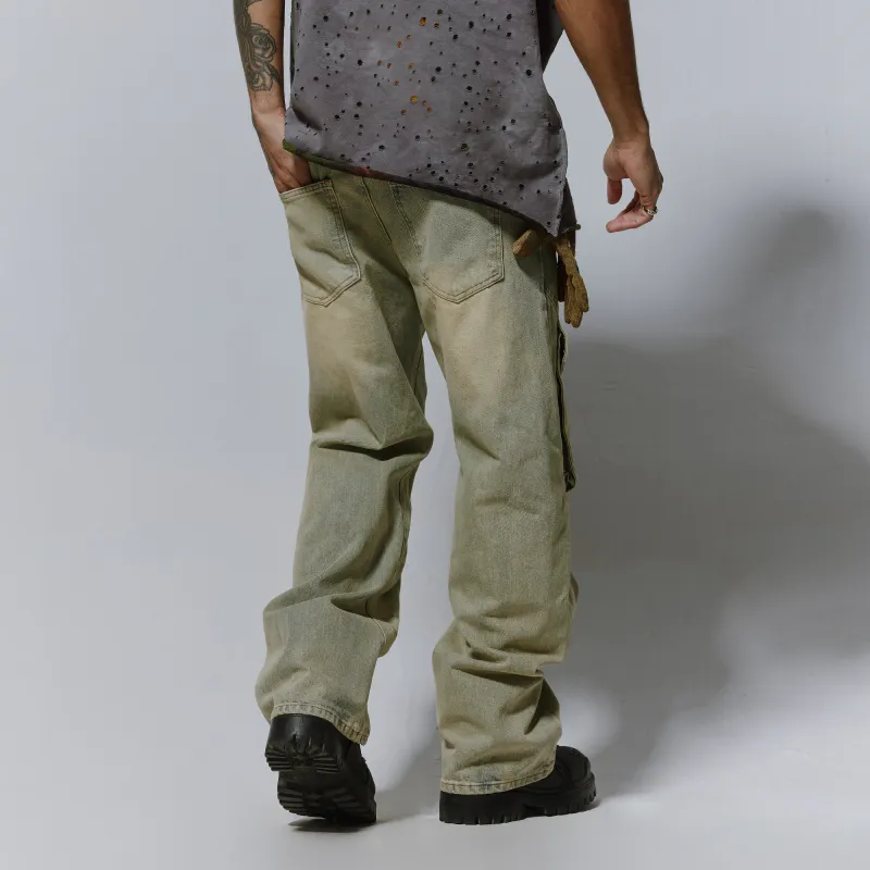 PILOTDRAGON SS25 Jeans Unisex Yellow Mud-4