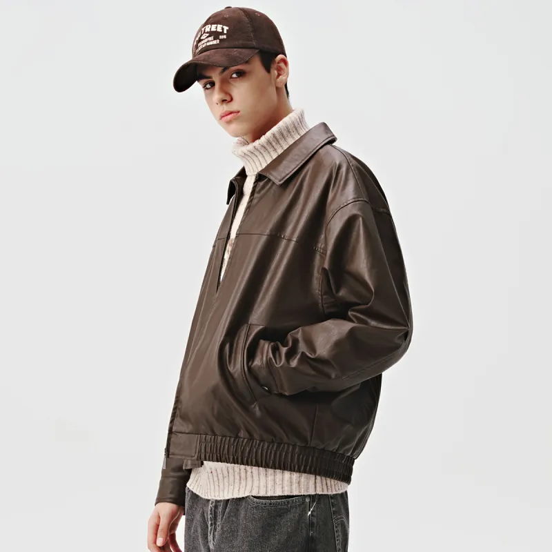 714STREET Leather Jacket Thickened Puffer Jacket Unisex-25