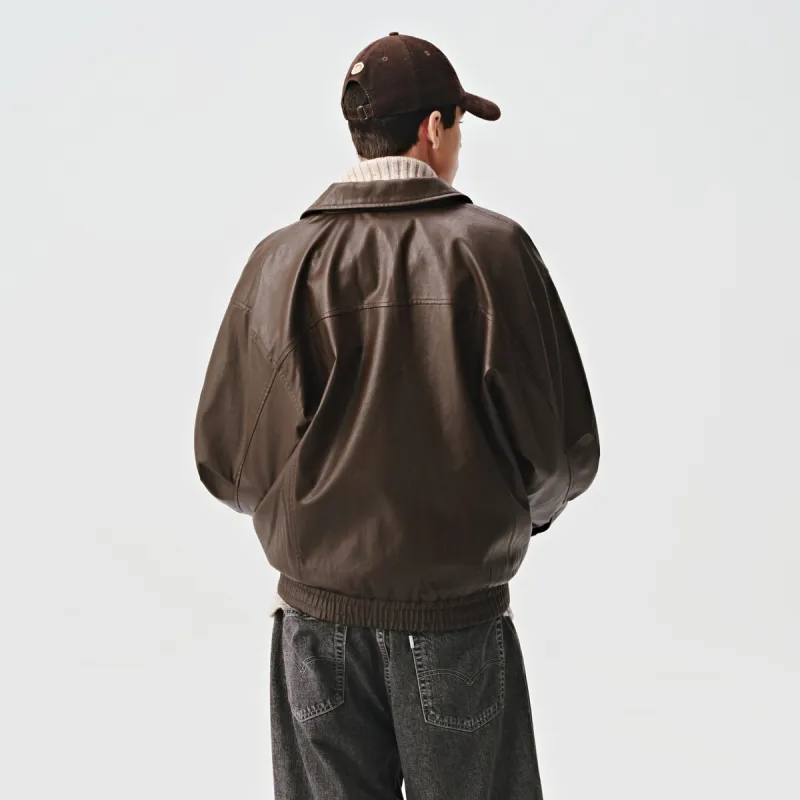714STREET Leather Jacket Thickened Puffer Jacket Unisex-9