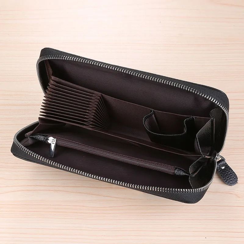 Gorora Top Grain Cow Leather Wallet Regular Men's Black-2