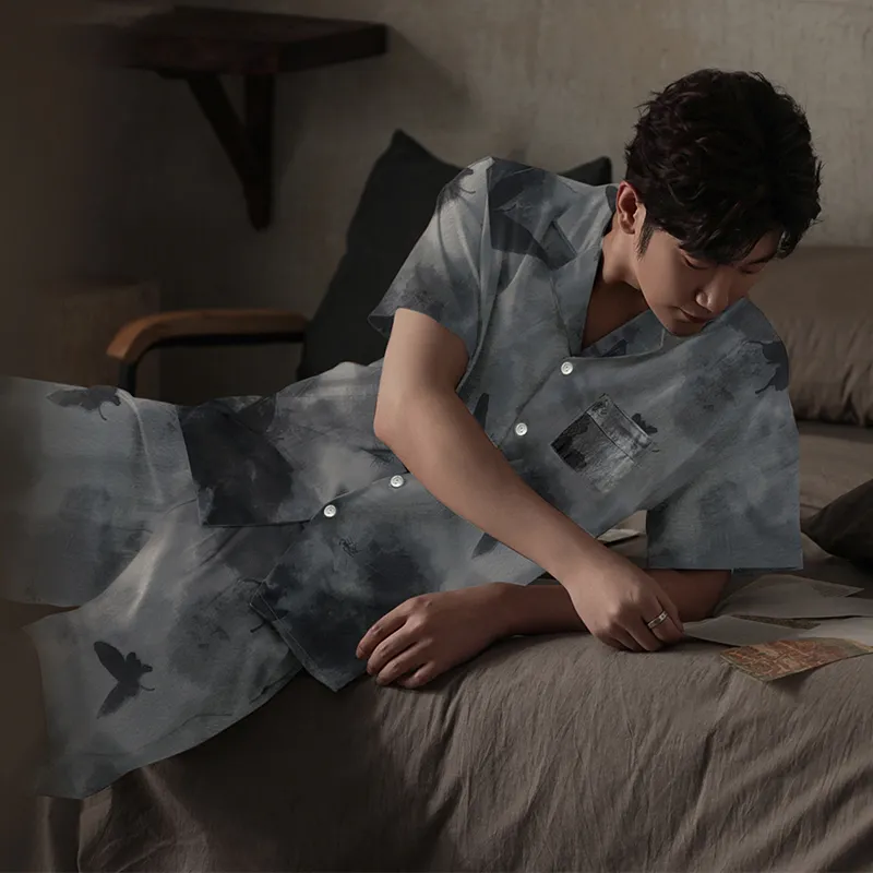 Urban Beauty Pajama Set Men's Silver-2