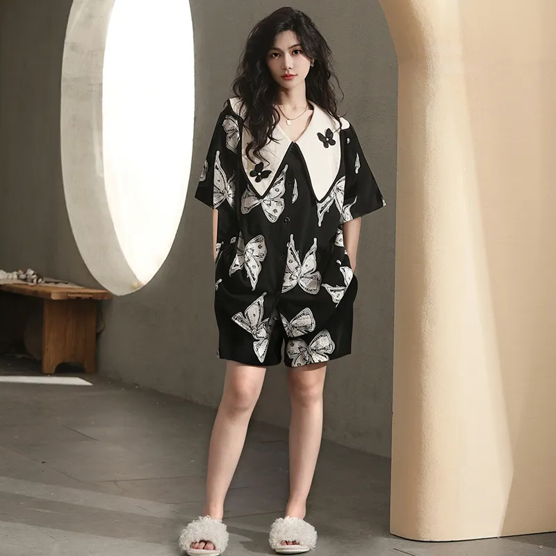Urban Beauty Pajama Set Women's Butterfly Print-1