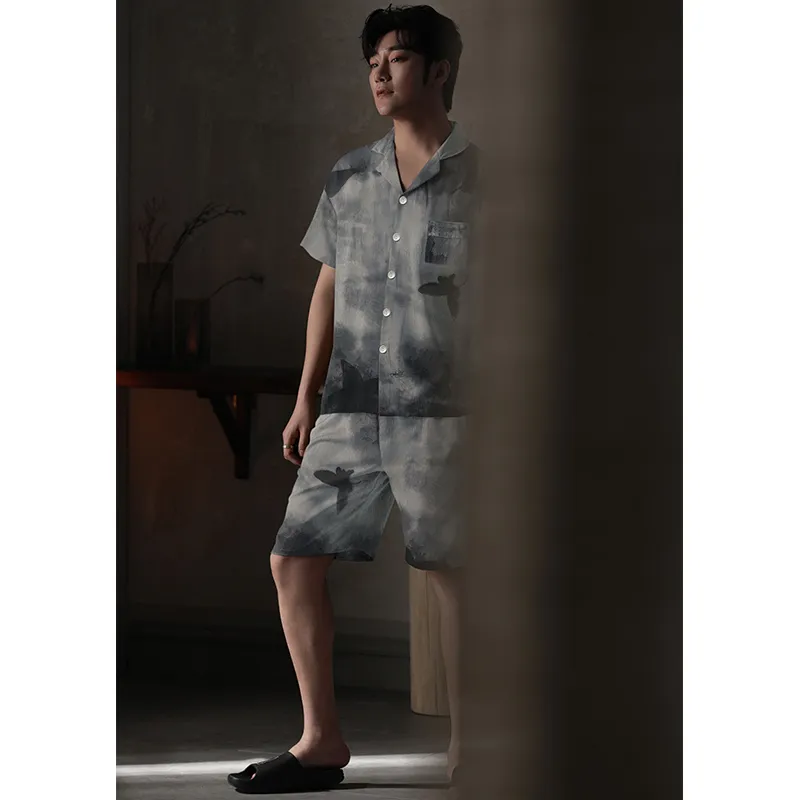 Urban Beauty Pajama Set Men's Silver-5