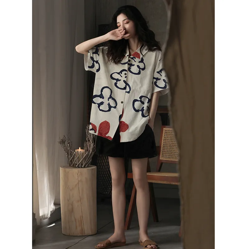 Urban Beauty Pajama Set Women's Summer Orange Red-2