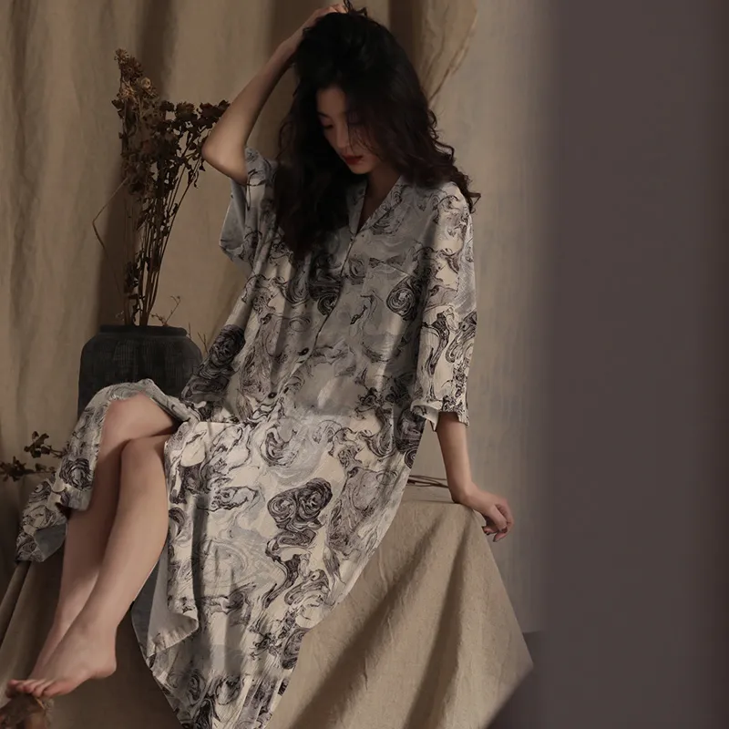 Urban Beauty Nightgown Women's Ink Wash-4