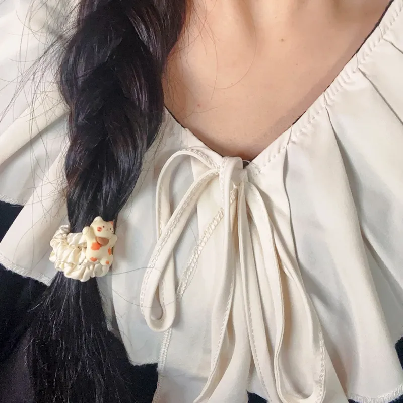 Enchanting Cat Alloy Hair Tie Women's-1