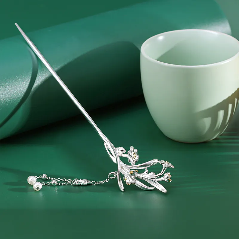 Enchanting Cat Copper Silver Plated Hairpins Women's-5