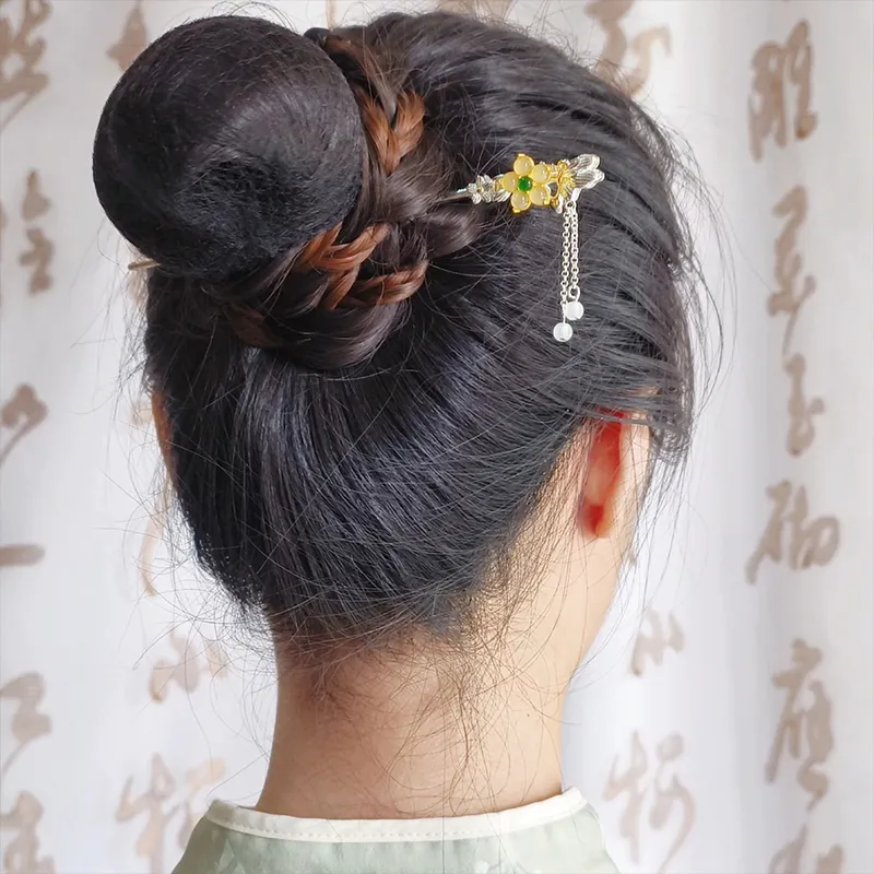 Enchanting Cat Copper Silver Plated Hairpins Women's-5