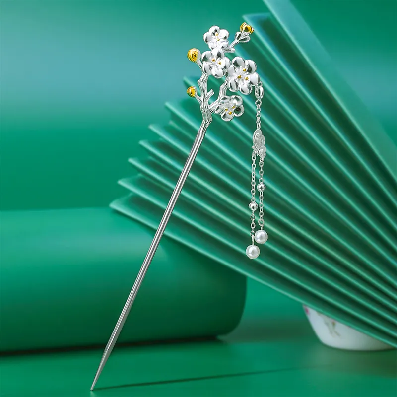 Enchanting Cat Copper Silver Plated Hairpins Women's-1