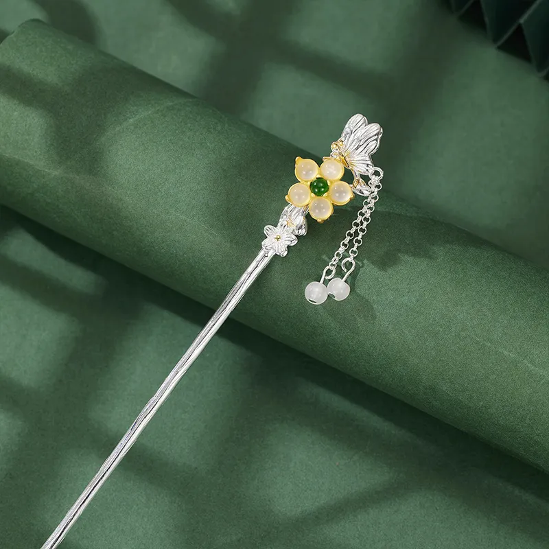 Enchanting Cat Copper Silver Plated Hairpins Women's-2