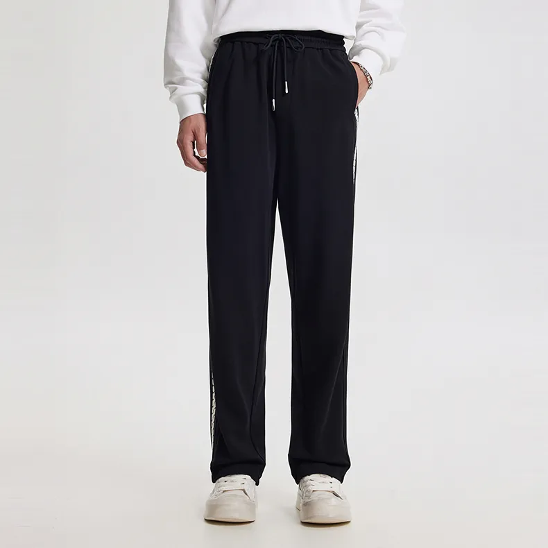 Cabbeen Knitted Sports Pants Men's Black-2