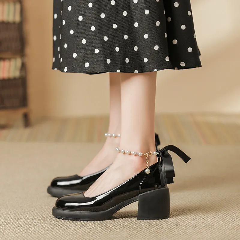 RoseDoris Chunky Heel High Heels 6.5cm Women's-4